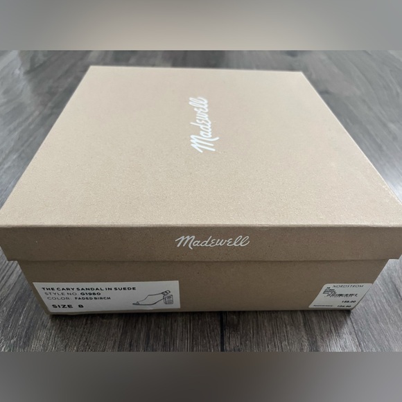 Madewell Nordstrom Cary Sandal Suede Block Heel Size 8 Color Birch - Worn Twice - Picture 2 of 2